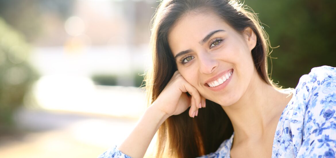 attractive woman showing off her perfect smile in Provo